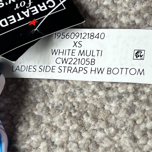 California Waves Swim sz XS X-Small Colorful Print High Waist Bottoms - Picture 4 of 8